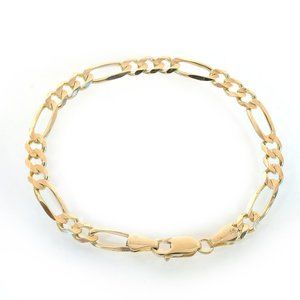 5.9mm 14K Yellow Gold Classic Figaro Chain Italy Bracelet